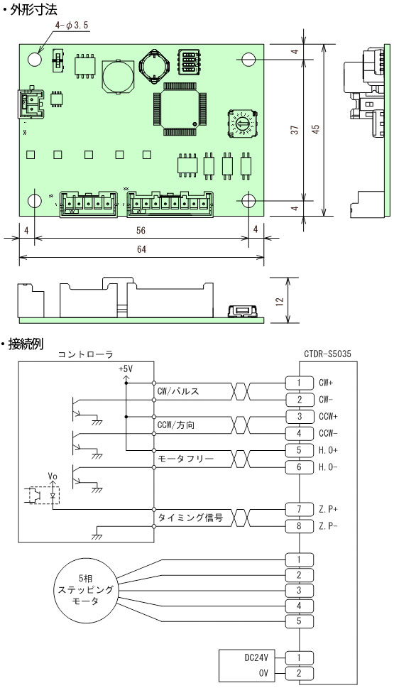CTDR-S5035 외형 치수 및 접속예